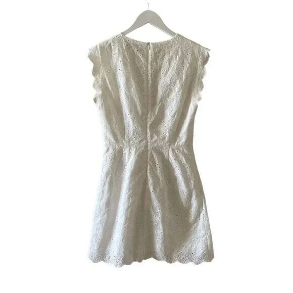 Cupcakes and Cashmere White Eyelet Embroidered Short Sleeves Floral Dress SZ 4 - Picture 9 of 16